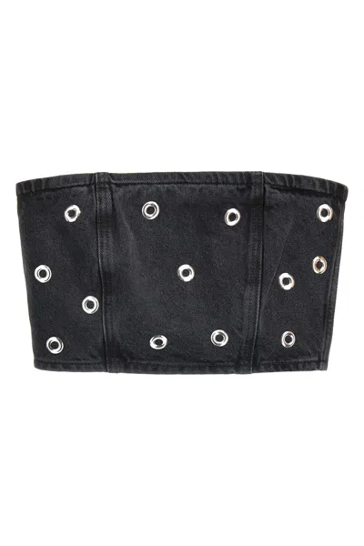ROTATE BIRGER CHRISTENSEN 'STUDDED DENIM' TOP