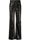 Rotate Birger Christensen Studded Faux-leather Trousers In Black