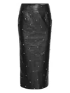 Rotate Birger Christensen Studded Midi Pencil Skirt In Black