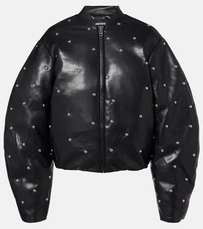 Rotate Birger Christensen Rotate Studded Padded Bomber Jacket In Black