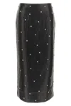 Rotate Birger Christensen Studded Midi Pencil Skirt In Black