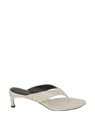 Rotate Birger Christensen Stud-embellished Leather Sandals In Neutral