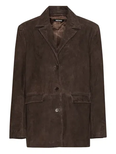 Rotate Birger Christensen Suede Blazer In Brown