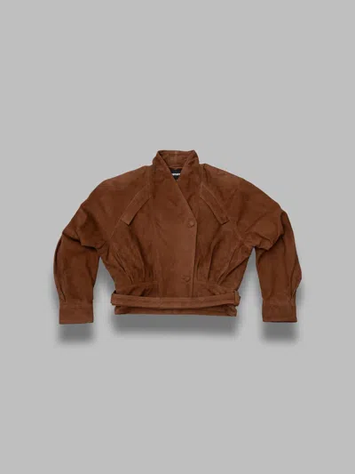 Rotate Birger Christensen Suede Bomb Jacket In Brown