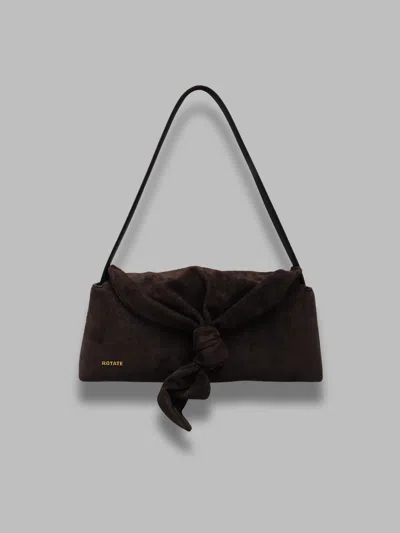 Rotate Birger Christensen Suede Knot Scarf Bag In Chocolate Torte