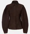 Rotate Birger Christensen Suede Shirt In Brown
