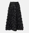 Rotate Birger Christensen Sun Floral-appliqué High-rise Maxi Skirt In Black