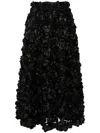 Rotate Birger Christensen Sun Floral-appliqué High-rise Maxi Skirt In Black