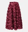 Rotate Birger Christensen Sun Floral-appliqué High-rise Maxi Skirt In Zinfandel