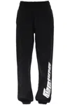 Rotate Birger Christensen Mimi Printed Cotton Fleece Track Pants In Black