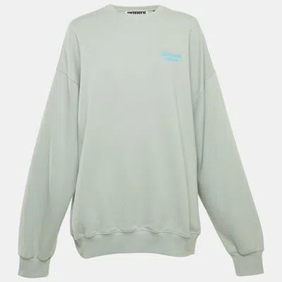 Rotate Birger Christensen Surf Blue Cotton Iris Crew Neck Sweatshirt In Green