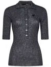 Rotate Birger Christensen Rotate Mohair And Wool Blend Polo Shirt In Grey