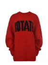 Rotate Birger Christensen Rotate Birgerchristensen Oversized Sweater In Rosso