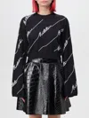 Rotate Birger Christensen Rotate Sequined Logo Cropped Sweater In Black 1
