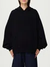 Rotate Birger Christensen Knitwear Hooded Design Long Sleeves Front Pocket In Black