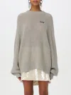 Rotate Birger Christensen Rotate Gradient Knit Sweater With Logo Patch In Grau