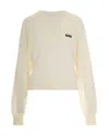 Rotate Birger Christensen Maglione Con Scollo A V Avorio In Neutral