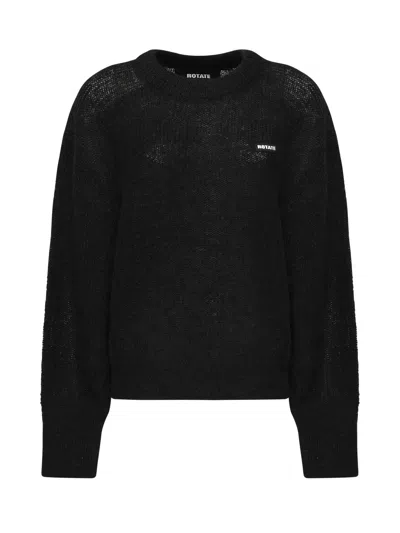 Rotate Birger Christensen Sweater With Lettering Logo In Black