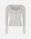 Rotate Birger Christensen Cotton Sweater With Deep V-neckline And Gathered Detailing In White
