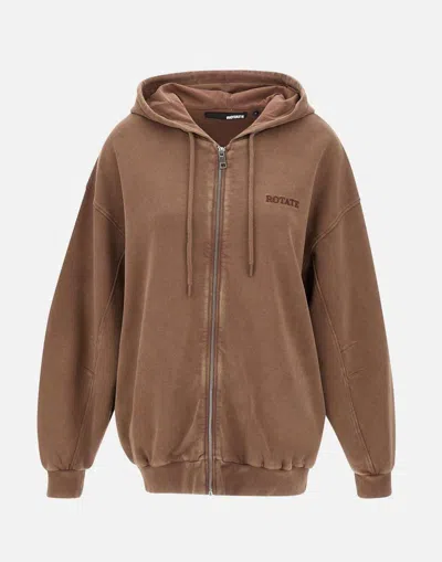 Rotate Birger Christensen Ladies Mustang Oversized Sweat Hoodie In Brown
