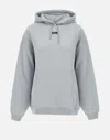 Rotate Birger Christensen Logo Label Hoodie In Grey/light Blue