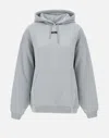 Rotate Birger Christensen Logo Label Hoodie In Grey/light Blue