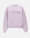 Rotate Birger Christensen Oversized Lilac Sweatshirt With Embroidery In Purple