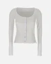 Rotate Birger Christensen Cotton Sweater With Deep V-neckline And Gathered Detailing In White