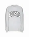 Rotate Birger Christensen Oversized Cotton Crew Neck Sweatshirt In Gray