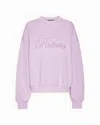 Rotate Birger Christensen Oversized Lilac Sweatshirt With Embroidery In Pink