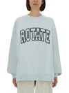 Rotate Birger Christensen Rotate Birgerchristensen Azure Organic Cotton Sweatshirts In Blue