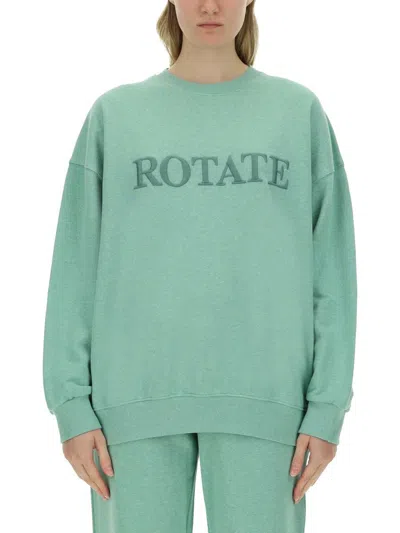 Rotate Birger Christensen Light Green Logo Crewneck Sweatshirt