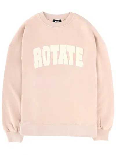 Rotate Birger Christensen Sweatshirt With Logo In Pink