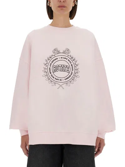 Rotate Birger Christensen Sweatshirt With Logo In White