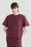 Rotate Birger Christensen T-shirt In Burgundy