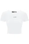 Rotate Birger Christensen Rotate Cropped T-shirt With Embroidered Lurex Logo Women
