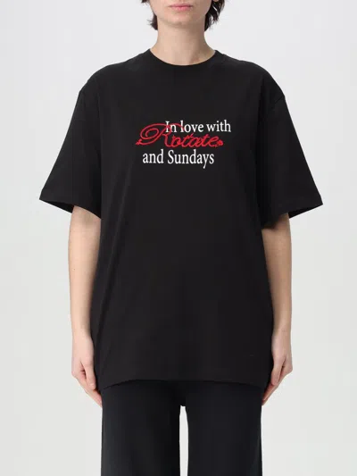 ROTATE BIRGER CHRISTENSEN T-SHIRT ROTATE WOMAN COLOR BLACK,G44255002