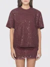 Rotate Birger Christensen T-shirt Rotate Woman Color Red In Brown