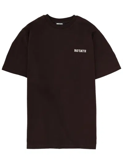 Rotate Birger Christensen T-shirt With Logo In Brown