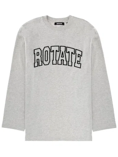 Rotate Birger Christensen T-shirt With Logo In Gray