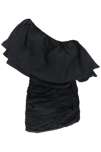 Rotate Birger Christensen 'taft' One-shoulder Mini Dress In Black