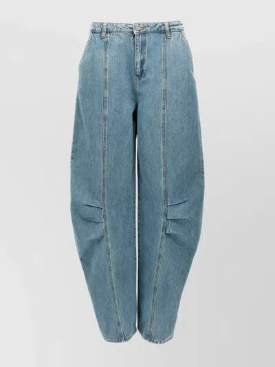 Rotate Birger Christensen Beige Blue Denim Sculptural Design Jeans