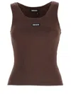 Rotate Birger Christensen Tank Top With Logo In Brown