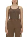 Rotate Birger Christensen Rotate Tank Top With Logo In Brown