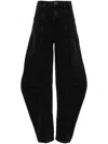 Rotate Birger Christensen Rotate Baggy Jeans With Curved Leg In Black