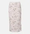 Rotate Birger Christensen Tasha Beaded Pencil Skirt In Pink