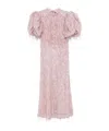 Rotate Birger Christensen Dawn Open-back Fringed Sequin-embellished Tulle Midi Dress In Pink