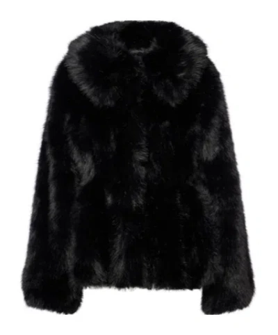 Rotate Birger Christensen Faux-fur Flared Jacket Black