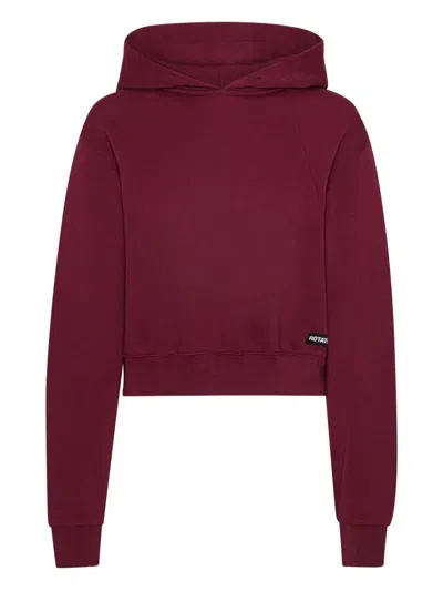 Rotate Birger Christensen Terry Back Cropped Hoodie In Pink