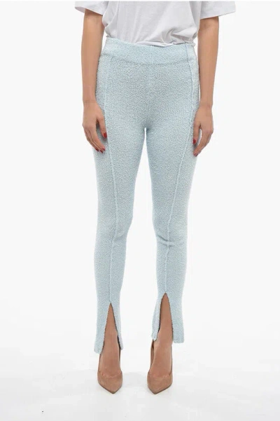 ROTATE BIRGER CHRISTENSEN TERRY-COTTON ALICIANA FLARED PANTS WITH ANKLE SPLIT